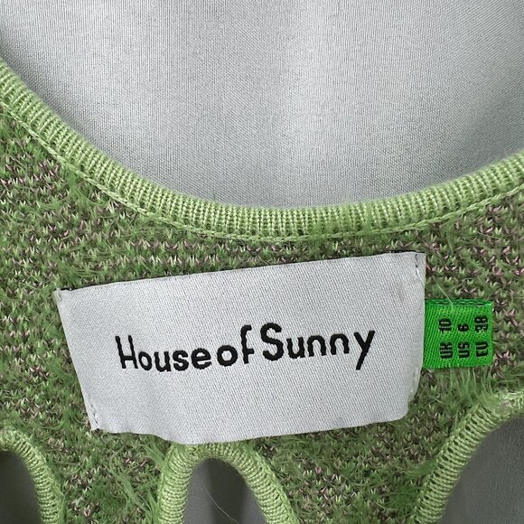House of Sunny hockney bodycon green eyelash dress lime green retro festival 6 - Picture 8 of 15